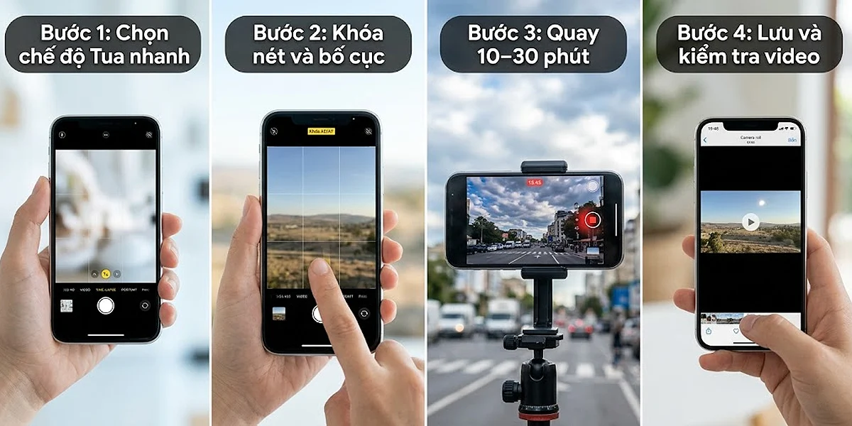 Cách làm video time lapse trên điện thoại