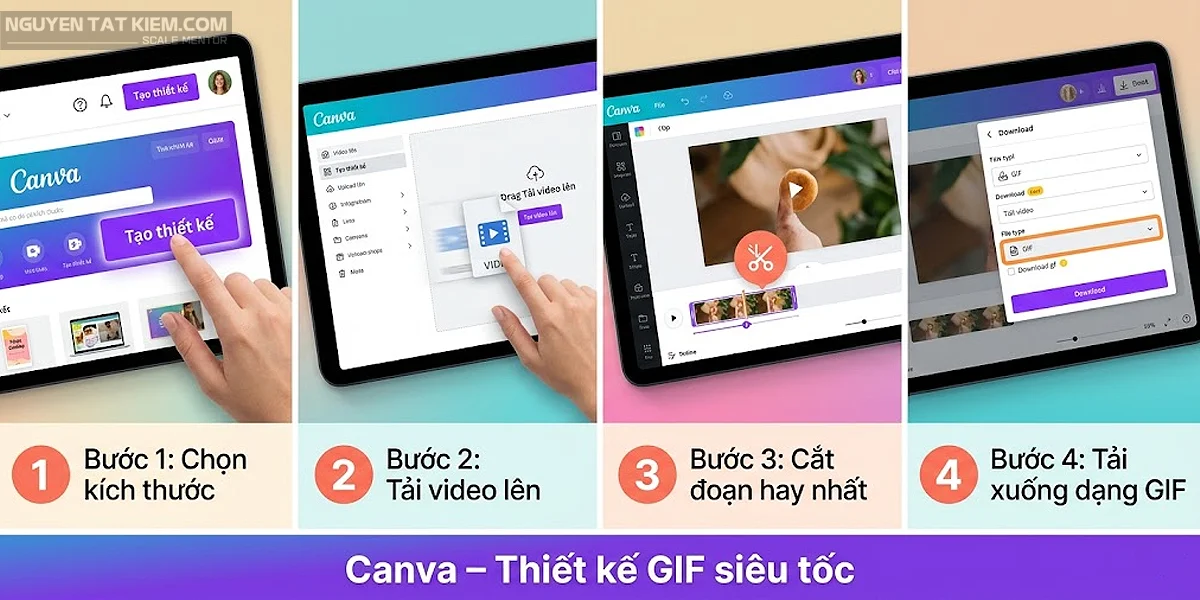 Chuyển video thành gif bằng Canva