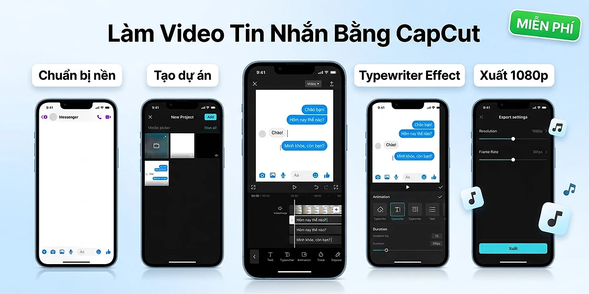 Cách làm video tin nhắn bằng capcut