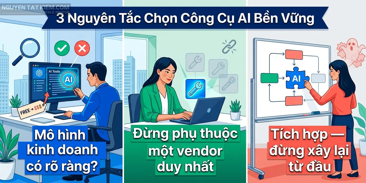 Nguyên tắc chọn công cụ AI bền vững