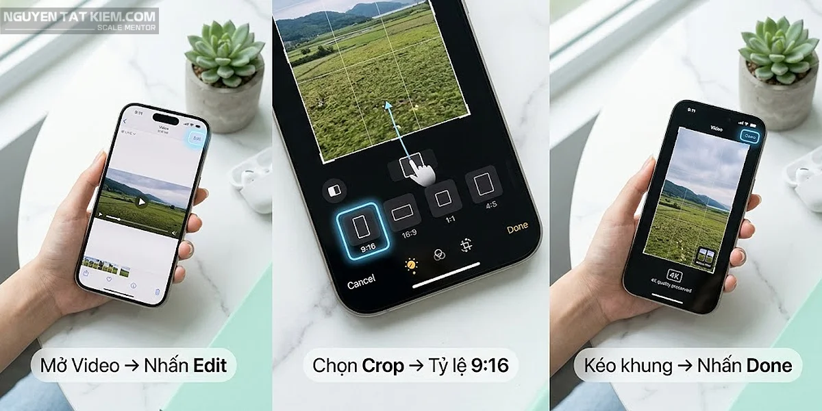 Thay đổi kích thước video bằng iphone